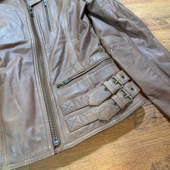 Milwaukee Leather Tan Biker Jacket - Women's Medium - Picture 3 of 6